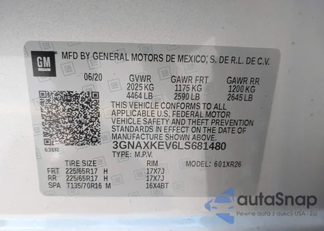 3GNAXKEV6LS681480